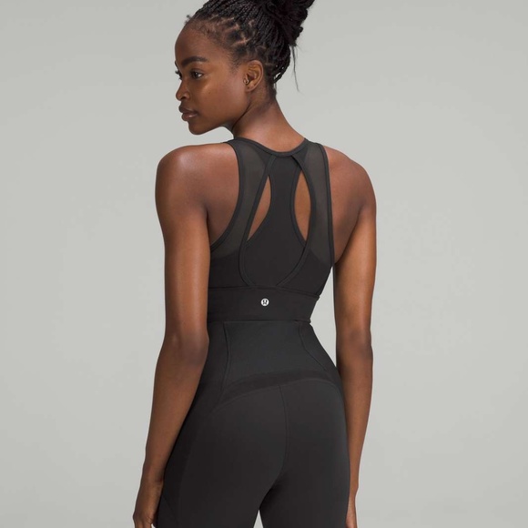 Everlux & Mesh High-Neck Bra & High-Rise Training Tight Leggings Black Set US 4 - Picture 4 of 4